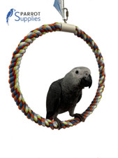 Parrot Supplies Colourful Rope Ring African Grey Parrot Cage Hanging Swing Toy