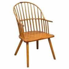 STUNNING 18TH CENTURY YEW WOOD WINDSOR ARMCHAIR PRIMATE DESIGN STICK BACK