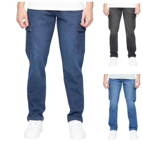 Crosshatch cargo jeans stretch - cargo,