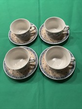Four Churchill Tea Coffee Cups And Saucers Made In Staffordshire England