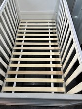 Grey Baby/toddler Cot/bed With Changing Topper And Mat