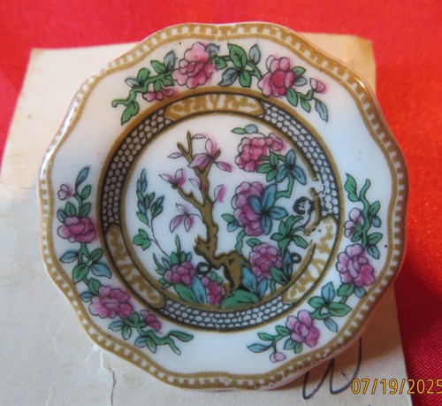 Coalport dish brooch pin - coalport, 2"