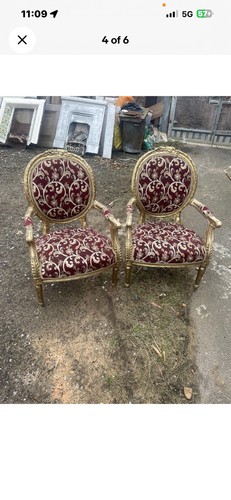 Pair gold chair thrones - gold,