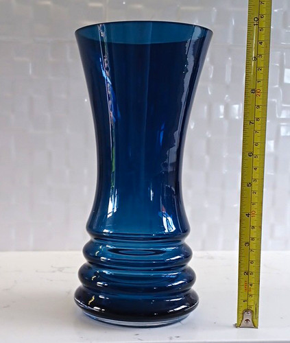 Blenko blue glass vase - blue,