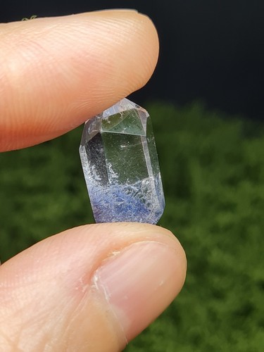 Dumortierite quartz point - dumortierite,