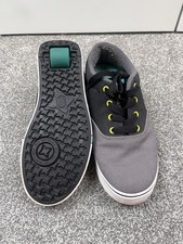 Heelys Launch 20 Canvas Wheeled Youth Size 6 Black/gray/lime Shoes Sneakers