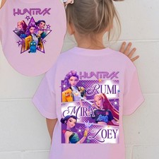 Demon Hunters Print Graphic T-shirt Kids Clothes Girls Short Sleeve Tops