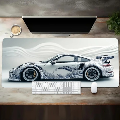 White black sports car gaming - black,
