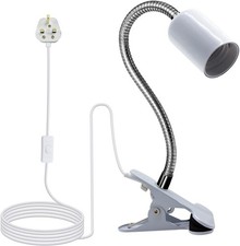 Clip on Lamp, Clip on Reading Light with Metal Base, 220CM Clamp on Bedside Ligh