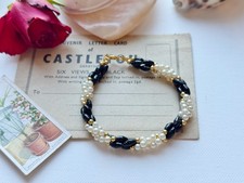 Black Faux Pearl Beaded