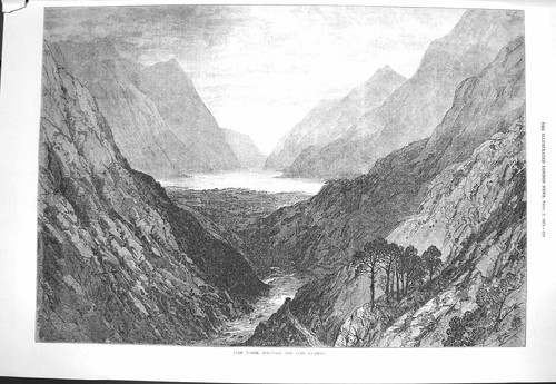 Old antique print 1871 - antique, loch