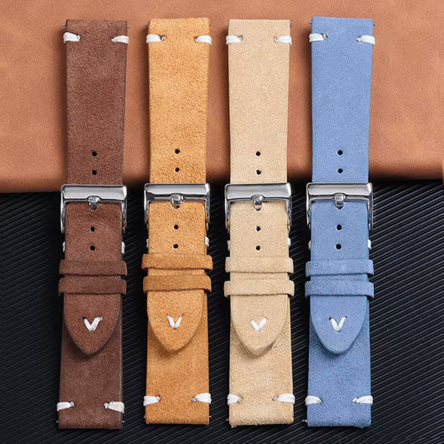 Suede leather watch strap 18mm - watch,