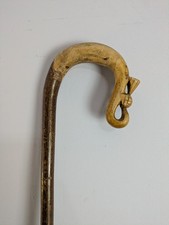 Vintage Shepherds Crook Walking Stick Wooden Carved Thistle Handle 90cm (36")