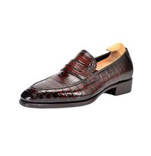 Handmade Burgundy Genuine Croc