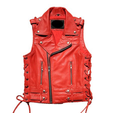 Men's Leather Vest Biker