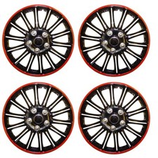 Set of 4 14" Black/Red Wheel