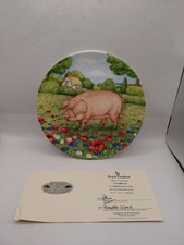 Royal Doulton Pigs In Bloom 'Cornflower' Boxed With Certificate Decorative Plate