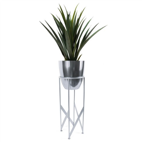 90cm silver planter with - silver,