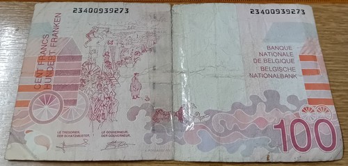 100 francs banknote belgium - 100, banknote.