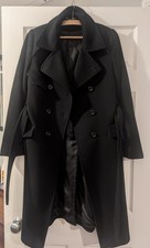 Stylish Vintage Y2k Italian Wool Cashmere Trench Coat, Versatile. Size 10/12