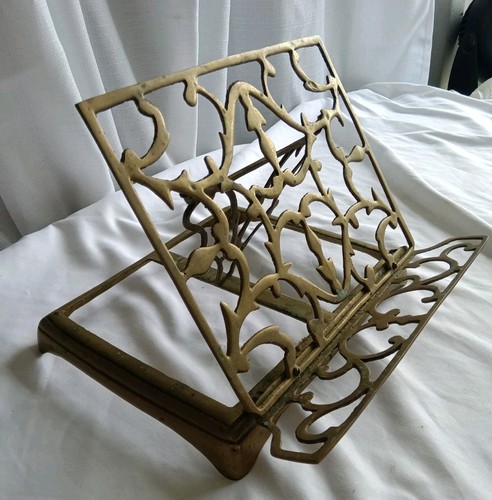 Vintage brass book stand - vintage,
