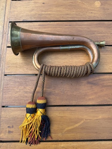 Vintage brass copper bugle - vintage,