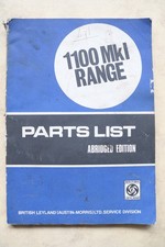 British Leyland, Austin Etc. 1100 Mk.1 Parts List, Original. AKD5318 Edition 1