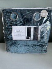 Large Paoletti Verona Crushed Velvet Eyelet Fully Lined Heavy Curtains