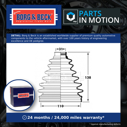 Joint boot fits - cv, toyota