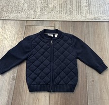Zara Jacket 9-12 Month Quilted Navy Zip Up Boys Sweater