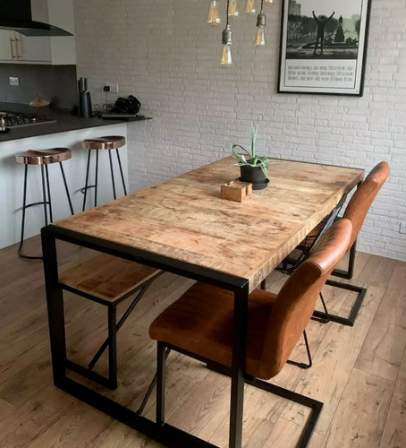 Industrial dining table large - industrial,