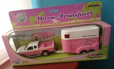 Kids Globe Horse Transport Mitsubishi pickup with horse trailer & horses pick up