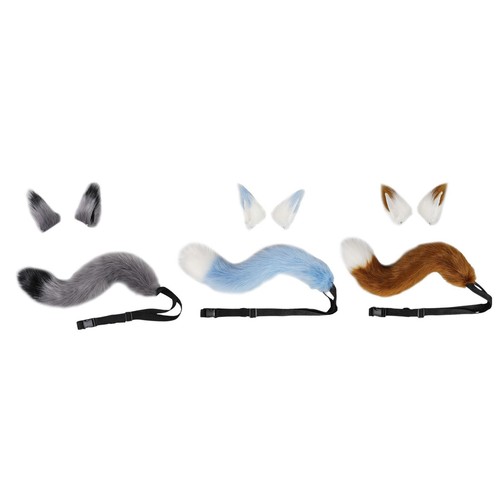 Faux fur wolf ears tail - fur,