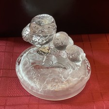 RCR Wildlife Famiglie Di Cristallo Owl Figurines 24% Lead Crystal. Boxed Ex/con