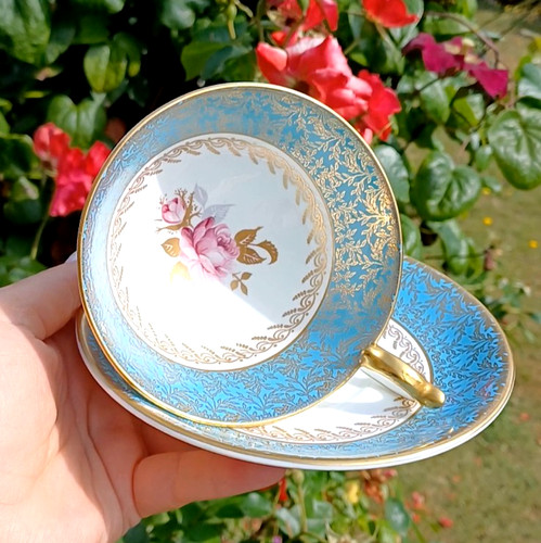 Aynsley turquoise pink rose - pink,