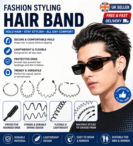 Zig zag black metal - black, hairband