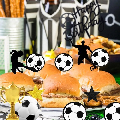 28pcs football cake toppers - cake,