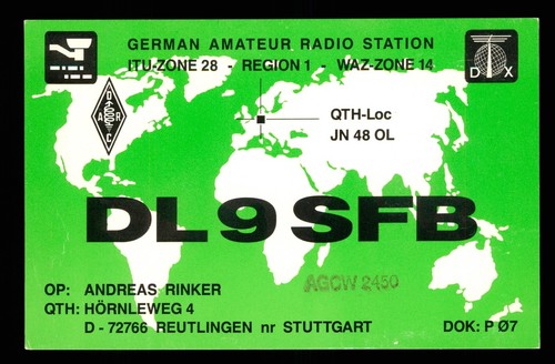 Qsl card radio - radio, dl9sfb