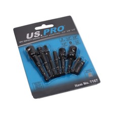 US PRO IMPACT Drill Socket Adaptor Hex Drive To 1/4" 3/8" 1/2" DR Square 8PCS