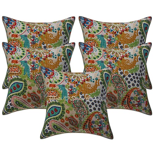 Kantha cushion cover - kantha,
