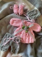 Hand Knitted dolls clothes to fit 8” Ashton Drake, Reborn, Ooak