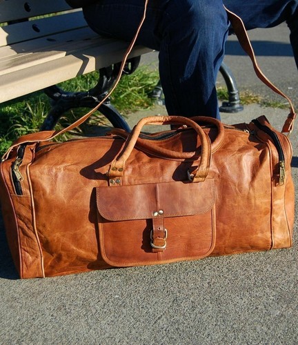 Bag leather travel vintage gym - leather,