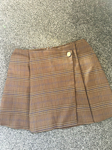 Women brown plaid mini - brown,