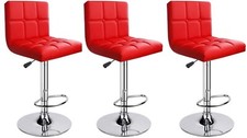 set of 3 red Bar Stools Modena