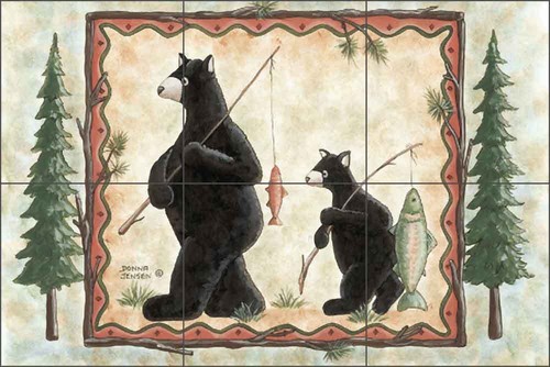 Ceramic tile mural backsplash - tile,