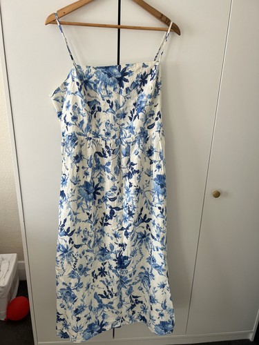 Floral linen blend midi - floral,