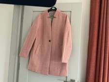 Joules Pink Herringbone 3/4 Coat  Size 14 - NWOT