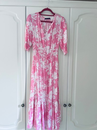 Pink maxi dress size 8 - m&s, dress,
