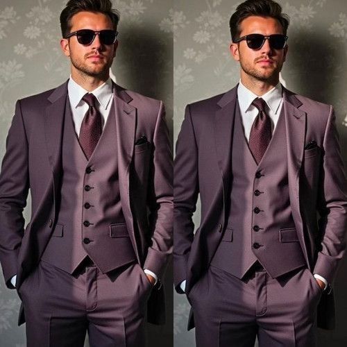 New purple men suit - men's, business