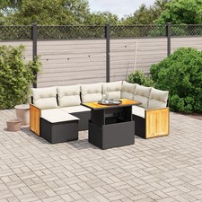 Garden Sofa Set Black and
